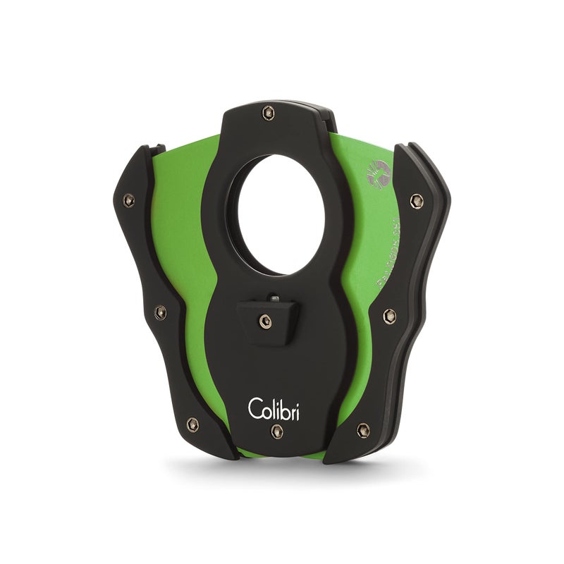 Colibri Premium Cut Cigar Cutter - Ergonomic Stainless Steel, Double Guillotine Style Spring-Loaded Straight Cut Blade, Ideal for up to 62+ Ring Gauge - Gift for Cigar Enthusiasts (Black & Green) - Image 2